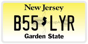 B55LYR license plate in New Jersey