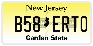 B58ERTO  license plate in NJ