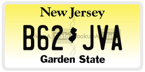 B62JVA license plate in New Jersey