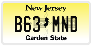B63MND  license plate in NJ