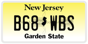 B68WBS  license plate in NJ
