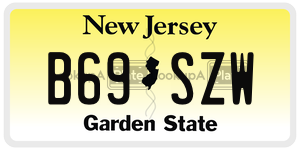 B69SZW  license plate in NJ