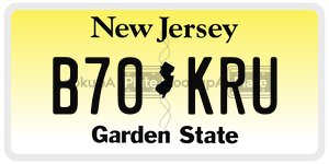 B70KRU license plate in New Jersey