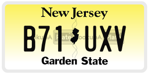 B71UXV license plate in New Jersey