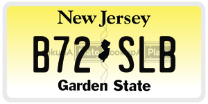 B72SLB  license plate in NJ