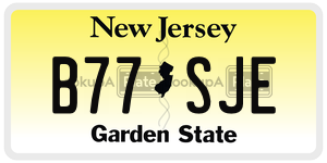 B77SJE  license plate in NJ