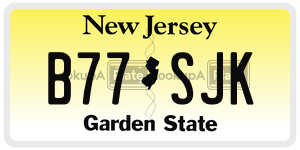B77SJK  license plate in NJ
