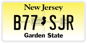 B77SJR  license plate in NJ