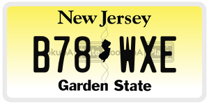 B78WXE  license plate in NJ
