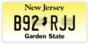 B92RJJ  license plate in NJ