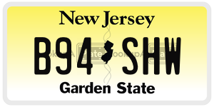 B94SHW  license plate in NJ