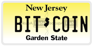 BITCOIN license plate in New Jersey