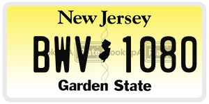 BWV1080  license plate in NJ