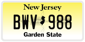 BWV988  license plate in NJ
