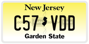C57VDD license plate in New Jersey