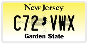 C72VWX  license plate in NJ