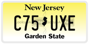 C75UXE license plate in New Jersey