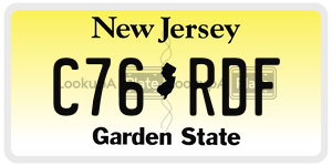 C76RDF license plate in New Jersey