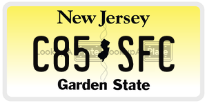 C85SFC license plate in New Jersey
