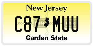 C87MUU license plate in New Jersey