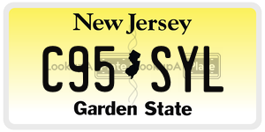 C95SYL license plate in New Jersey