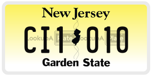 CI1010  license plate in NJ