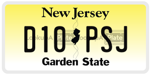 D10PSJ license plate in New Jersey