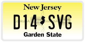 D14SVG license plate in New Jersey