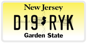 D19RYK license plate in New Jersey