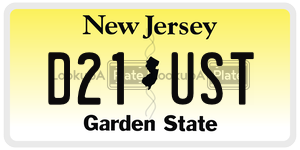 D21UST license plate in New Jersey