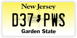 D37PWS license plate in New Jersey