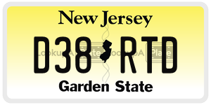 D38RTD license plate in New Jersey
