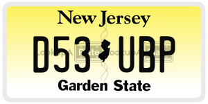 D53UBP license plate in New Jersey