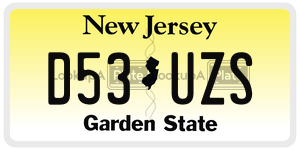 D53UZS license plate in New Jersey