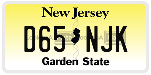 D65NJK license plate in New Jersey