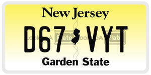 D67VYT  license plate in NJ