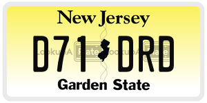 D71DRD license plate in New Jersey