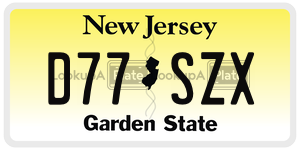 D77SZX license plate in New Jersey