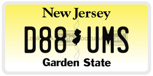 D88UMS license plate in New Jersey