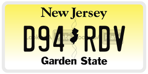 D94RDV license plate in New Jersey