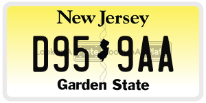 D959AA license plate in New Jersey