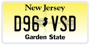 D96VSD license plate in New Jersey