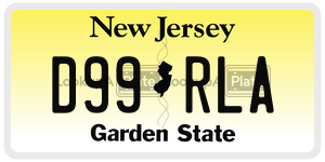 D99RLA license plate in New Jersey