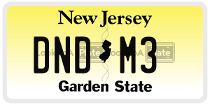 DNDM3  license plate in NJ