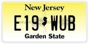 E19WUB  license plate in NJ
