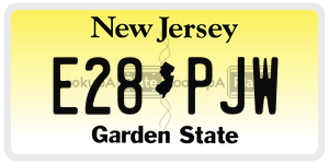 E28PJW license plate in New Jersey