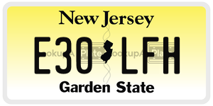 E30LFH  license plate in NJ