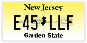 E45LLF license plate in New Jersey