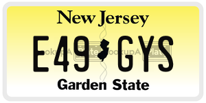 E49GYS license plate in New Jersey
