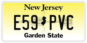 E59PVC  license plate in NJ